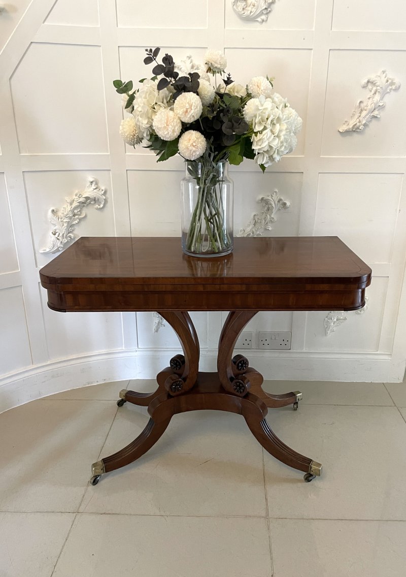 Antique Regency Quality Mahogany Card Table - Image 3